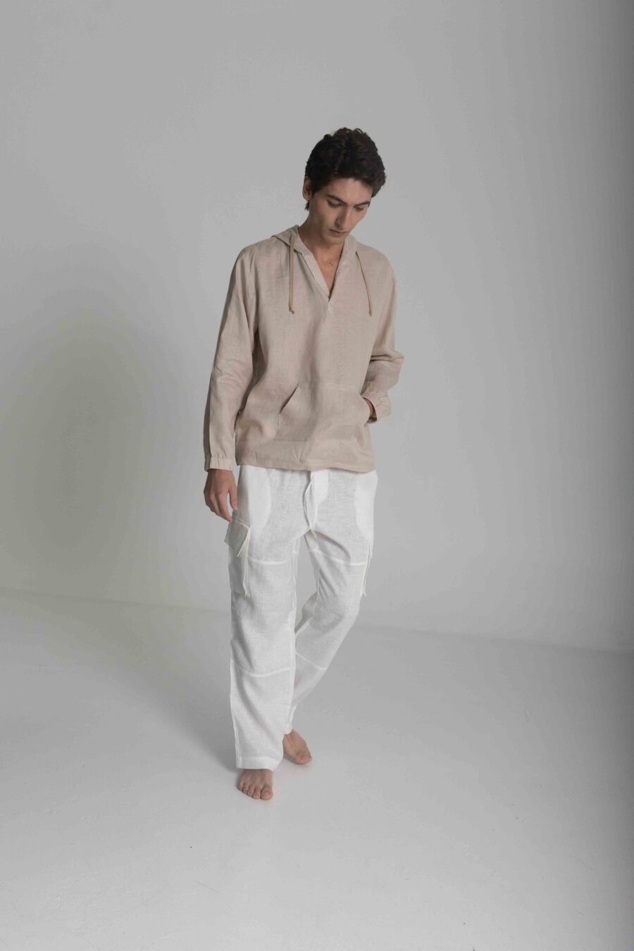 Sand Linen Hoddie - Image 3