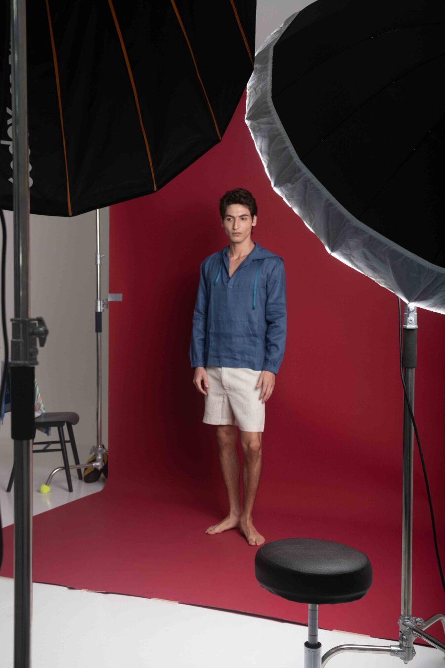 Blue Linen Hoodie - Image 2