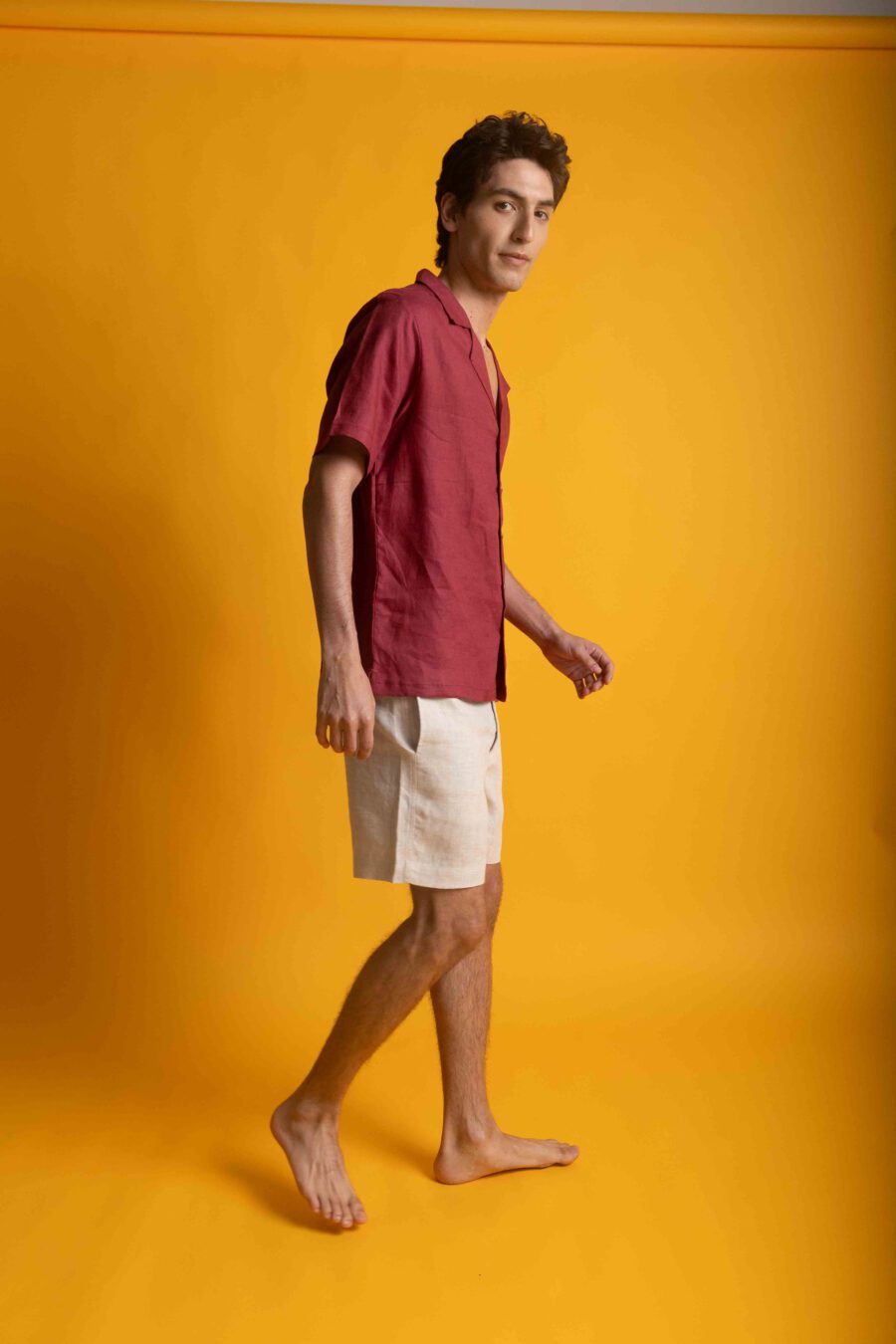 Burgundy Linen Shirt - Image 4